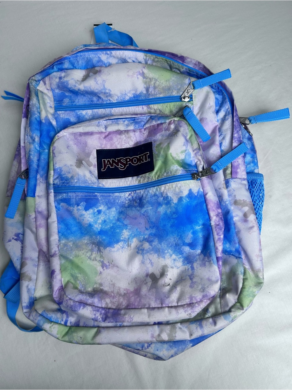 Jansport Watercolor Tie-Dye Backpack in Blue, Purple, Green